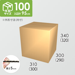【宅配100サイズ】ダンボール箱(300×290×320) 5mm A/F K5×K5