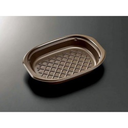 中央化学 軽食容器 BAKEQ オーバルロースター 500 茶 本体