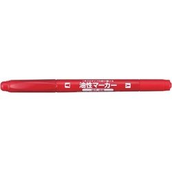 油性マーカーツイン　極細・細字　赤１０本入