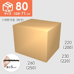 【宅配80サイズ】ダンボール箱(250×220×200) 5mm A/F K5×K5