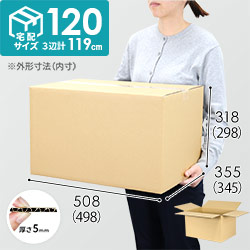 【宅配120サイズ】ダンボール箱（498×345×298mm）5mm A/F C120×C120