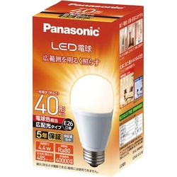 ＬＥＤ一般形電球広配光Ｅ２６　４０Ｗ電球色×３