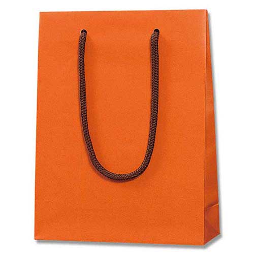 手提げ紙袋（オレンジ マット・ポリエステル紐・幅185×マチ65×高さ240mm）