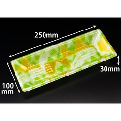 リスパック 寿司容器 新万角25-10F みぎわ緑 本体