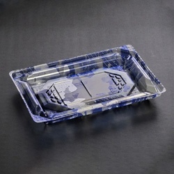 リスパック 刺身容器 バイオPET 美枠 17-12B みぞれ青 本体
