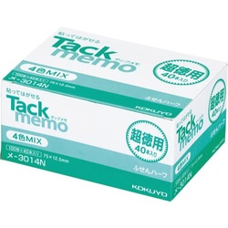 タックメモ超徳用　７５×１２．５　混色４０冊