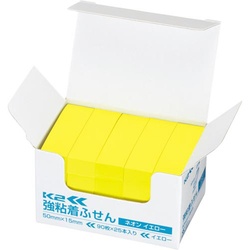 強粘着ふせん　Ｋ２　５０×１５　ネオン黄色２５冊