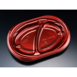 リスパック 軽食容器 バイオデリカ サラエル D24B2S K-ソワレレッド 本体