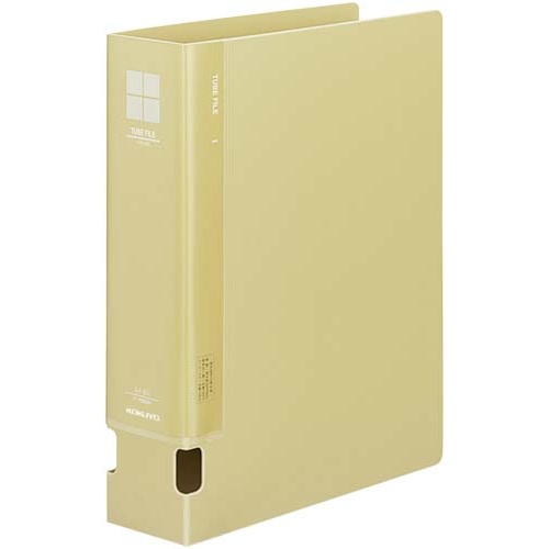 チューブファイルＰＰ黄Ａ４縦背幅７４ｍｍ　４冊