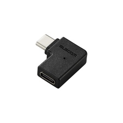ＵＳＢ−Ｃ　Ｌ字変換アダプタ　横向き　ブラック