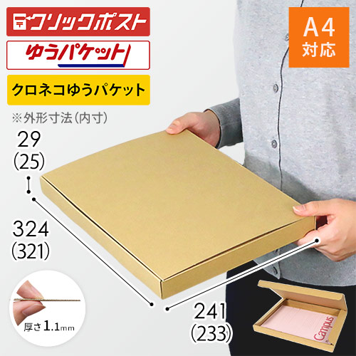 【クロネコゆうパケット・クリックポスト・ゆうパケット】厚さ3cm・N式ケース（A4サイズ）