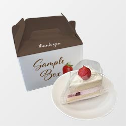 ケーキサービス箱(150×105×90mm・キャリー箱・コートボール 350g・UV（超光沢）・22営業日)