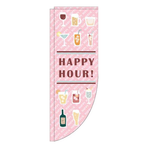 ハッピーアワー英字ピンクRのぼり(棒袋仕様)