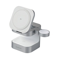 ワイヤレス充電器　Ｑｉ２対応　３ｉｎ１　シルバー