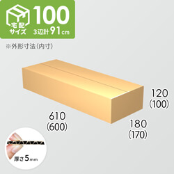 【宅配100サイズ】ダンボール箱(600×170×100) 5mm A/F K5×K5