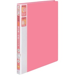 領収書＆明細ファイル　Ａ４縦　２４ポケット　桃