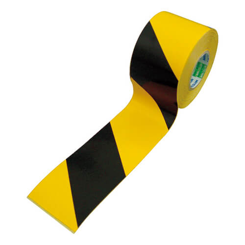 【廃番商品】標識テープ45mm×10m　黄/黒　【日東 トラテープ ３型（ストライプ） ４５ｍｍ×１０ｍ イエロー／ブラッ