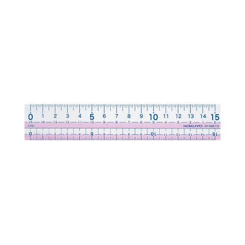 直線定規再生ＰＥＴ樹脂製１５ｃｍ目盛りピンク