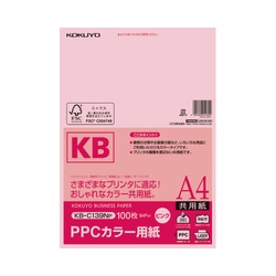 ＰＰＣカラー用紙　共用紙　Ａ４　１００枚　桃