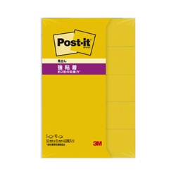 ポストイット　強粘着５０×１５　ネオン　黄　５冊
