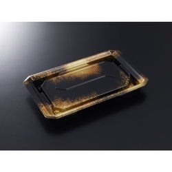 中央化学 寿司容器 HS澄板22-14 金彩BK-BK 本体