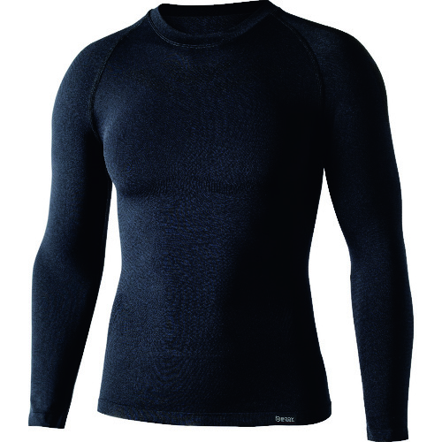 おたふく ＢＴデュアルクロス ロングスリーブクルーネックシャツ ブラック M～L JW59211ML