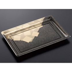 中央化学 刺身容器 DX 角皿 特3 金砂目-BK 本体