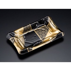 リスパック 寿司容器 しきさい 1-2B 箔格子金 本体