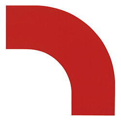 【廃番商品】ラインテープ(コーナー用)　赤　【緑十字 コーナー用ガードテープ（１００ｍｍ幅用） 赤 ＧＴＬ−１００Ｒ １０枚組 屋内用】