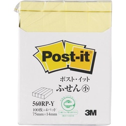 ポストイット　再生紙ふせん７５×１４イエロー２０冊