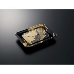 中央化学 寿司容器 HS澄板18-14 金継BK-BK 本体