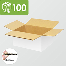【宅配100サイズ】ダンボール箱(350×350×85mm) 5mm A/F 白C5×C5