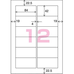 ＬＢＰ用フィルムラベル　透明つや消し　１２面１０枚