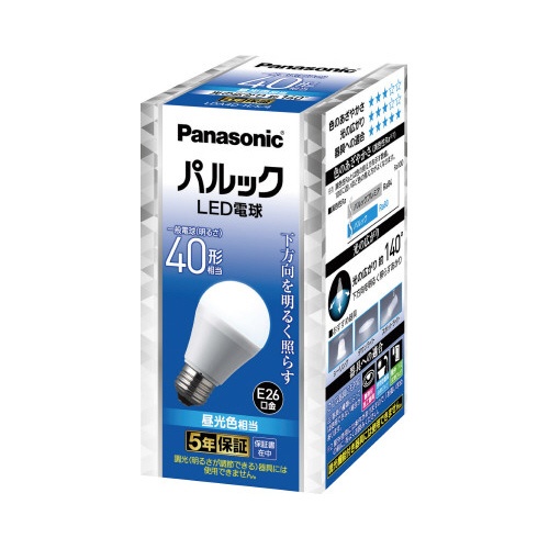 パルック　ＬＥＤ電球　Ｅ２６　４０形　昼光色　３個