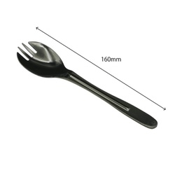 使い捨てカトラリー フォークスプーン160 ブラック 個包装 ホウケン産業