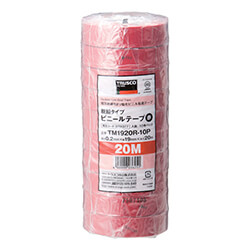 【廃番商品】トラスコ中山 脱鉛タイプ ビニールテープ 19mm×20m 赤 TM1920R-10P（10巻入）