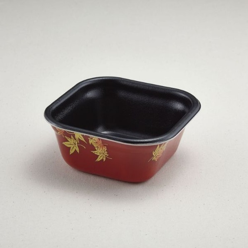 どんぶり容器 どん重(本体)耐熱赤もみじ内黒 青葉紙業