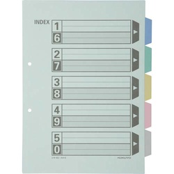カラー仕切カード　Ａ４縦　２穴　５山　１０組×３