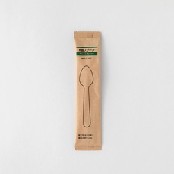 使い捨てスプーン 木製スプーン110 紙完封袋(茶色) アサヒグリーン
