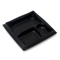 軽食容器 ゴゼン17-17-AK本体 黒 デンカポリマー