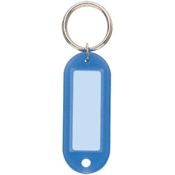 キーホルダー型名札両面大ＰＰ製４２×１７青×５０