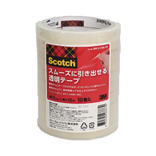 スコッチスムーズに引き出せる透明Ｔ１２ｍｍ幅Ｘ５
