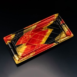 リスパック 寿司容器 バイオPS 美枠寿司 2-6B せんれい赤 本体