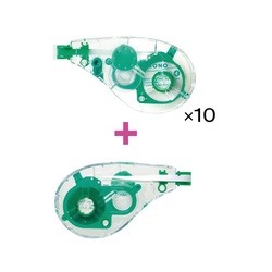 モノエルゴ幅４．２ｍｍクリア緑本体１０個＋詰替１個