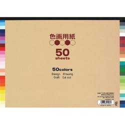 ５０色色画用紙（製本タイプ）Ｂ４判５０枚×５
