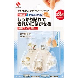 ナイスタック　粘着フック　透明　５個×１０