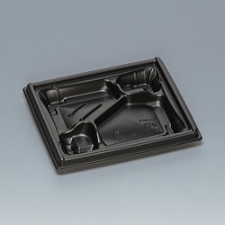 弁当容器 箱膳19-16-1H 黒 福助工業
