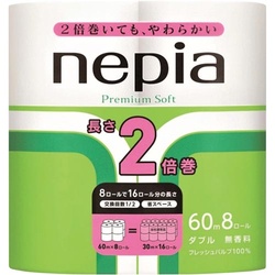 ネピアプレミアムソフト２倍巻きダブル８Ｒ×８