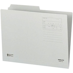 １／２カットフォルダー（カラー）左山グレー　１０枚