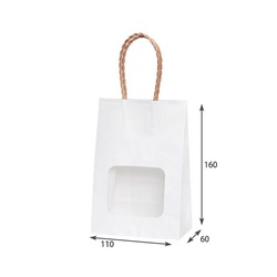 紙手提袋 ウィンドウミニバッグ 白無地 クラフト パックタケヤマ